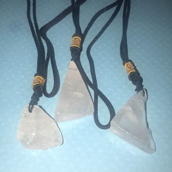 Rose quartz raw stone necklace on 24” cord - Picture 1 of 2